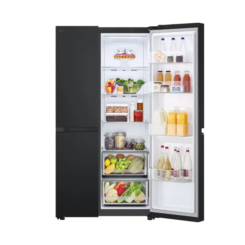 Lg Refrigeradora side by side 27p³ smart inverter negro matte